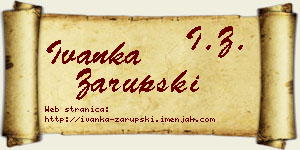 Ivanka Zarupski vizit kartica